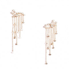 Star Pendant and Rhinestone Drop Earrings