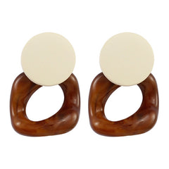 Acrylic And Round Wood Box Nickel Free Earrings