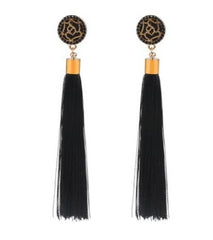 Long Tasseled Rounded Button Earring