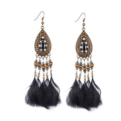 Black Feather Dream Catcher Drop Earrings ( Varied Styles )