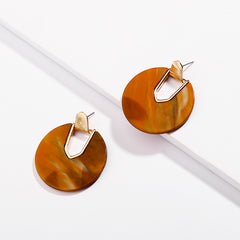 Acrylic Peacock Shell Colorful Post Earrings