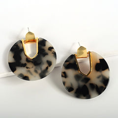 Acrylic Peacock Shell Colorful Post Earrings