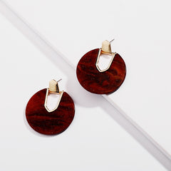 Acrylic Peacock Shell Colorful Post Earrings