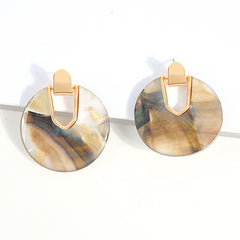 Acrylic Peacock Shell Colorful Post Earrings