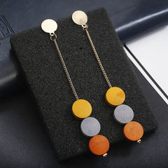 Pastel Candy Wooden Charm Pendant Earrings