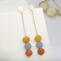 Pastel Candy Wooden Charm Pendant Earrings