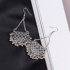 Clutch Shaped Fish Hook Boho Patterned Earrings