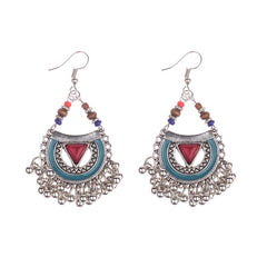 Clutch Shaped Fish Hook Boho Patterned Earrings