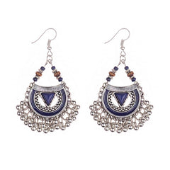 Clutch Shaped Fish Hook Boho Patterned Earrings