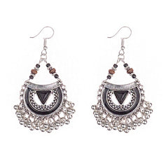 Clutch Shaped Fish Hook Boho Patterned Earrings