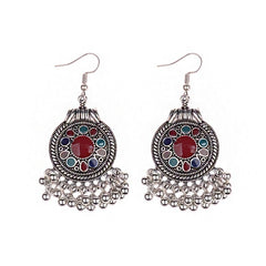 Clutch Shaped Fish Hook Boho Patterned Earrings