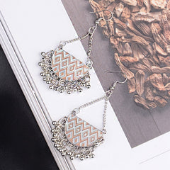 Clutch Shaped Fish Hook Boho Patterned Earrings