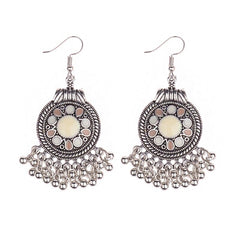 Clutch Shaped Fish Hook Boho Patterned Earrings