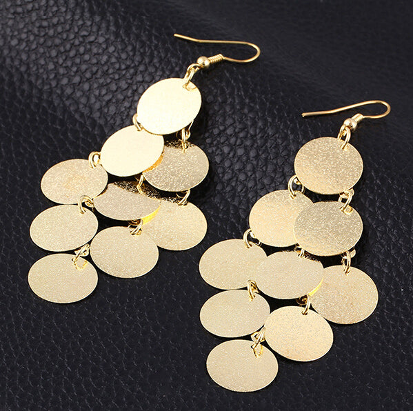 Gold or Silver Coin Drop Earrings