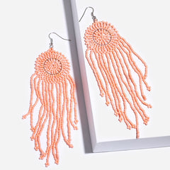 Beaded Tassel Drop Earrings