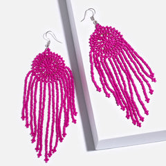 Beaded Tassel Drop Earrings