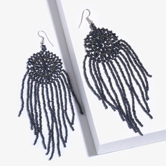 Beaded Tassel Drop Earrings