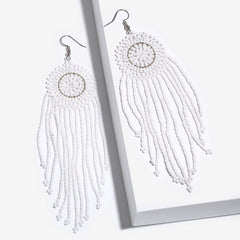 Beaded Tassel Drop Earrings