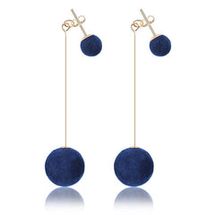 Cotton Plush Drop Post Earrings