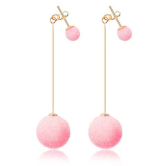 Cotton Plush Drop Post Earrings