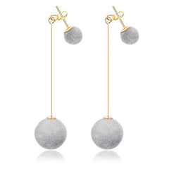 Cotton Plush Drop Post Earrings