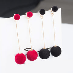 Cotton Plush Drop Post Earrings