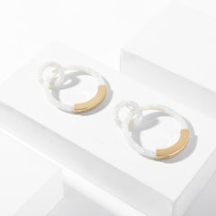 Leopard Print Acrylic Half Round Post Hoop Earrings