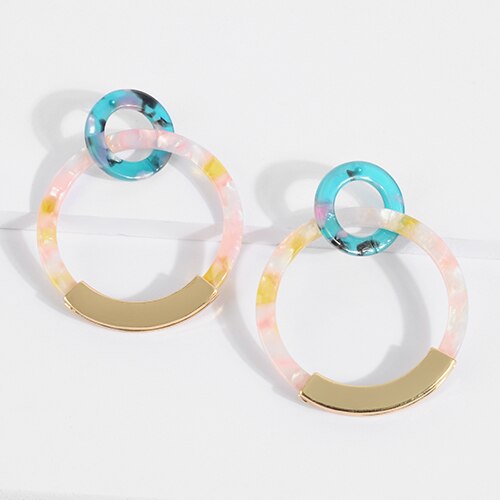Candyshell Acrylic Round Dangle Earrings