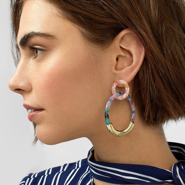 Candyshell Acrylic Round Dangle Earrings