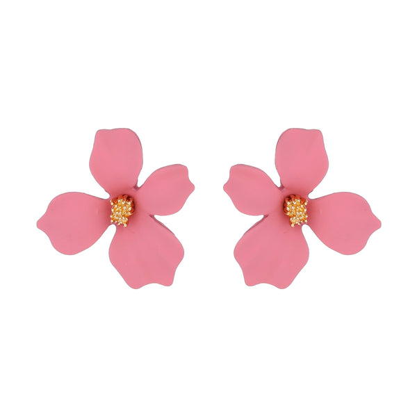 Bohemian Cotton Flower Petal Hoop Earrings