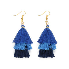 Bohemian Layered Fringed Tassel Drop Stacked Earrings