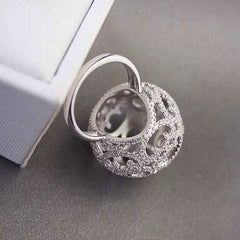 Cubic Zirconia Rounded Ring and Earrings