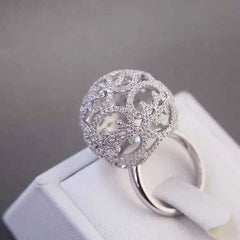 Cubic Zirconia Rounded Ring and Earrings