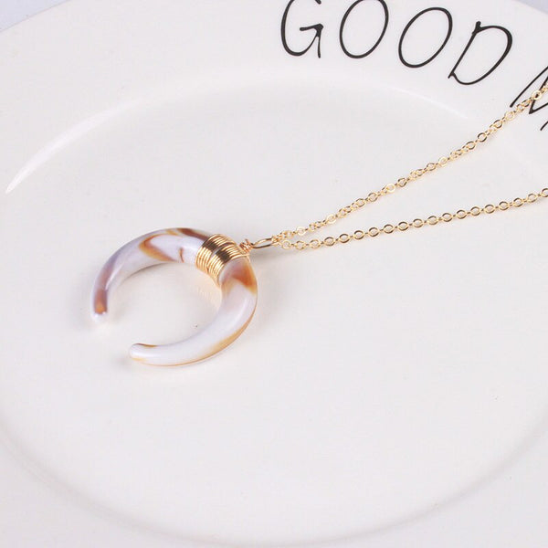 Ivory Crescent Moon Necklace