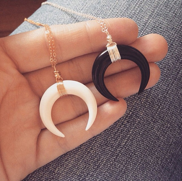 Ivory Crescent Moon Necklace