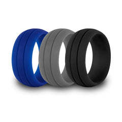 Unisex 8.5mm Double Groove Silicone Ring