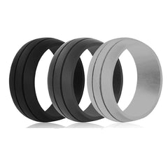 Unisex 8.5mm Double Groove Silicone Ring