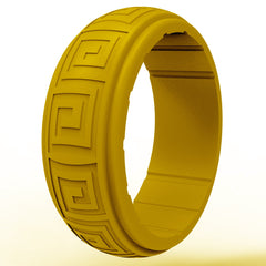 Men's 8mm Greek Groove Pattern Silicone Ring