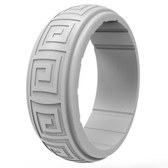 Men's 8mm Greek Groove Pattern Silicone Ring