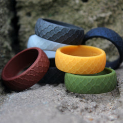 Men's 8.7mm Fish Scale Silicone Ring