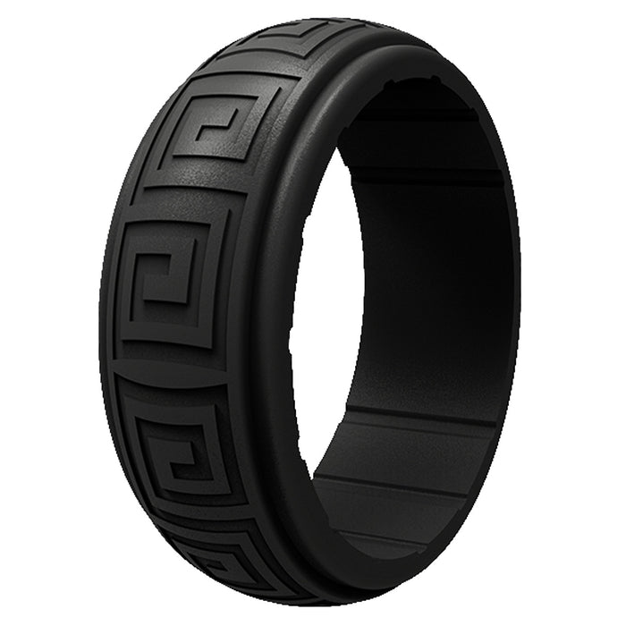 Men's 8mm Greek Groove Pattern Silicone Ring