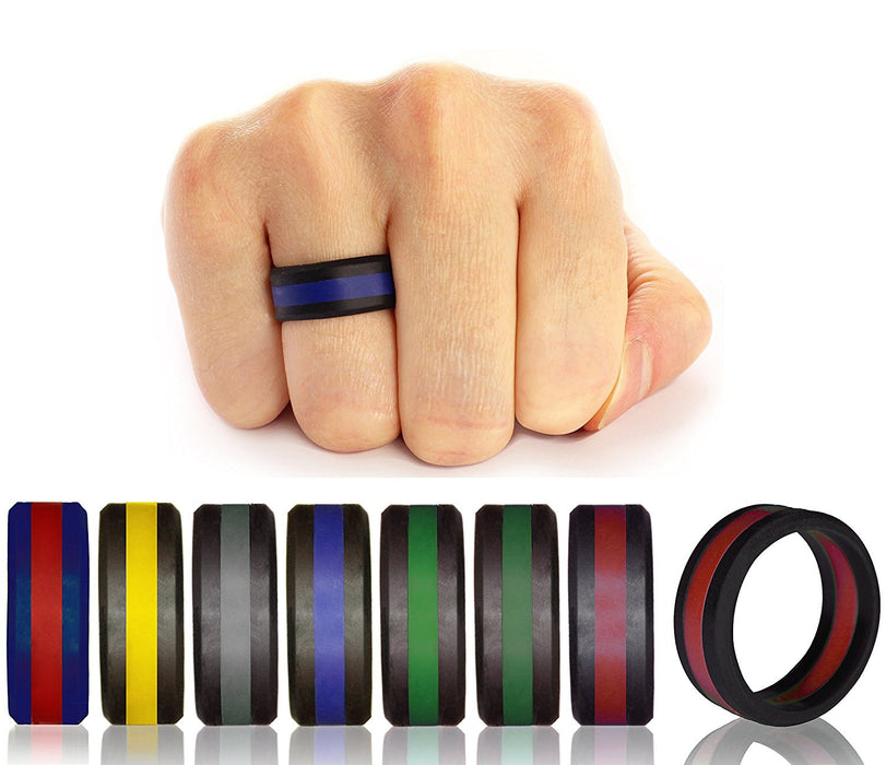 Men's 8mm Two Tone Silicone Ring