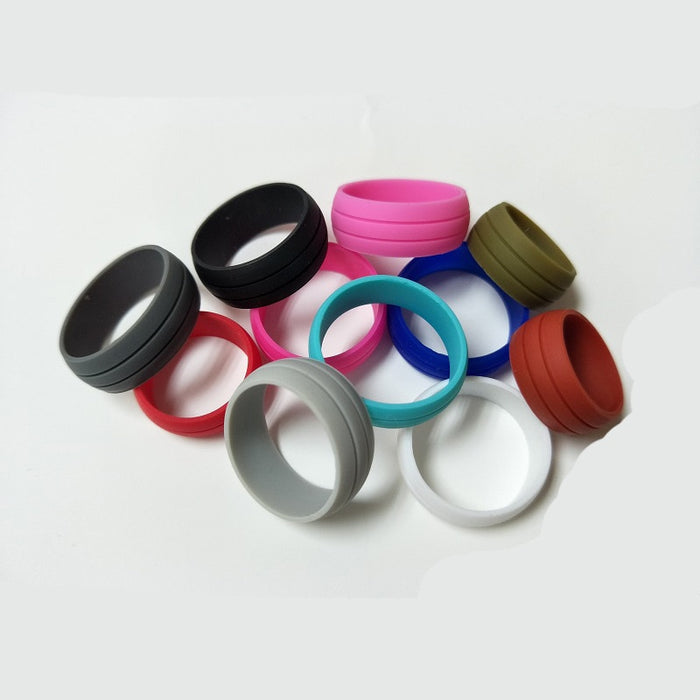 Unisex 8.5mm Double Groove Silicone Ring