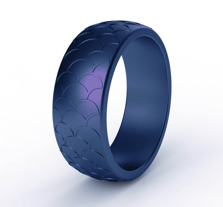 Men's 8.7mm Fish Scale Silicone Ring