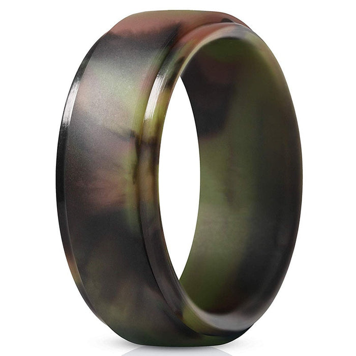Men's 8mm Camouflage Silicone Ring