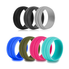 Unisex 8.5mm Double Groove Silicone Ring