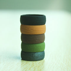 Men's 8.7mm Tree Bark Grain Silicone Ring