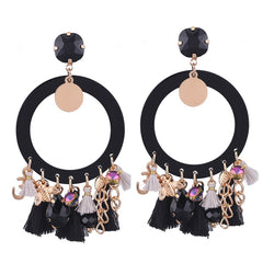 Gem Acrylic Tassel Rounded Hoops