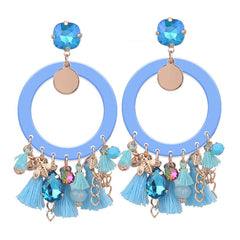 Gem Acrylic Tassel Rounded Hoops