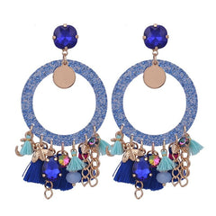 Gem Acrylic Tassel Rounded Hoops